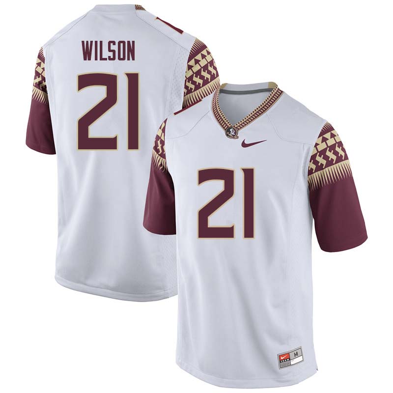 Men #21 Marvin Wilson Florida State Seminoles College Football Jerseys Sale-White - Click Image to Close